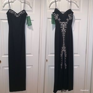 Long black cocktail dress